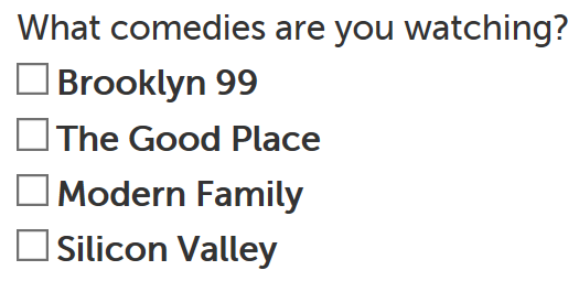 Checkboxes example rendered