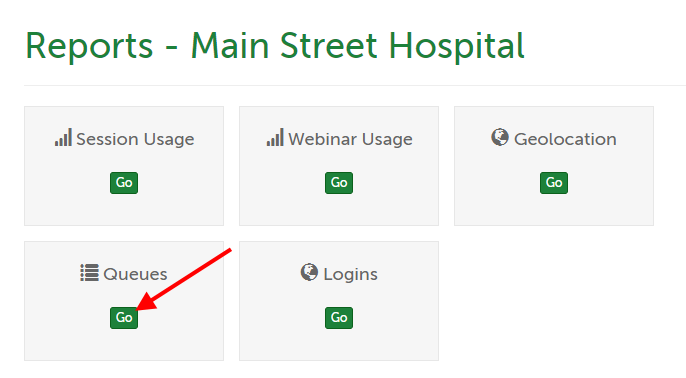 "Go" button underneath "Queues"