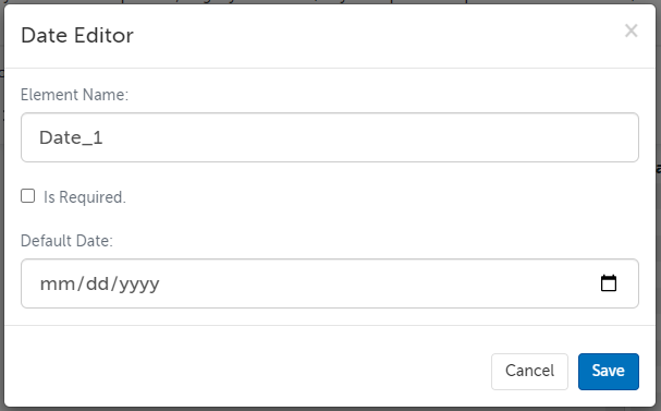 Example of date field editor